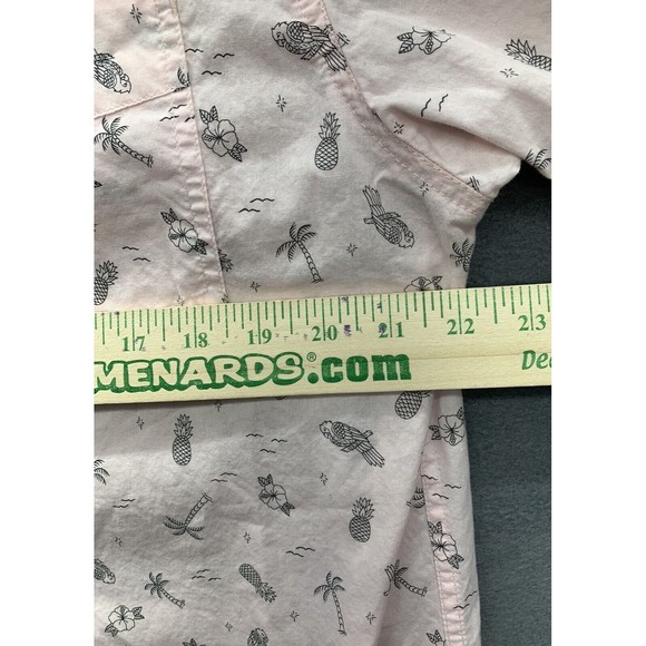 Levi’s Hawaiian Shirt Men's Size XL Pink Palm Trees Flamingos Pineapples Short - Picture 5 of 11